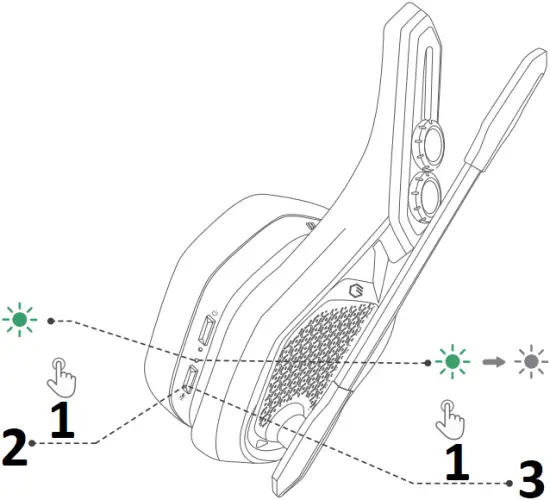 MPOW Iron Pro - Mic On off