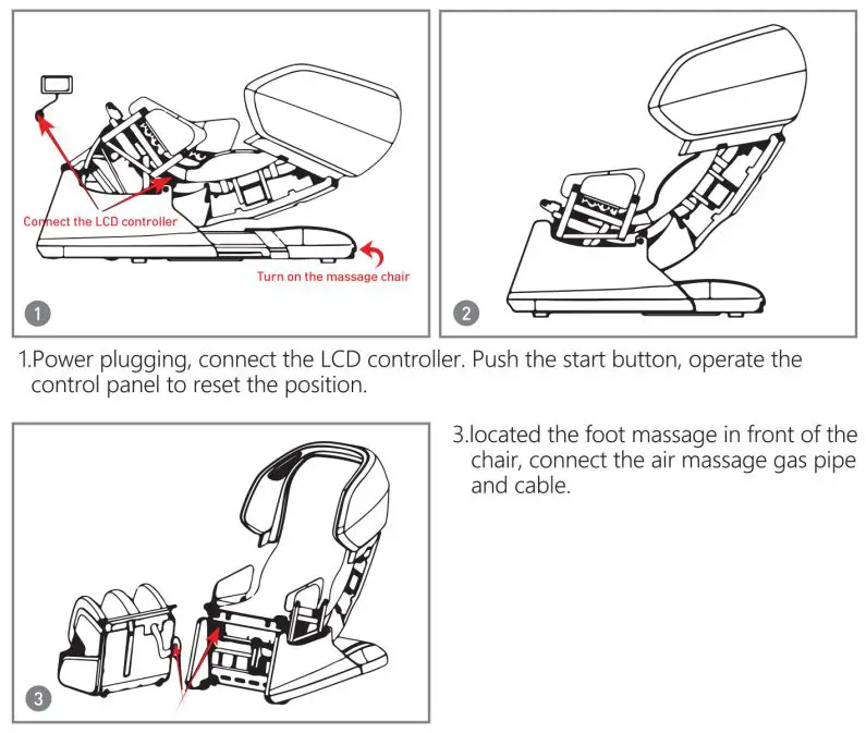 KAHUNA CHAIR EM 8500 Massage Chair Instruction Manual - Installation of the Footrest