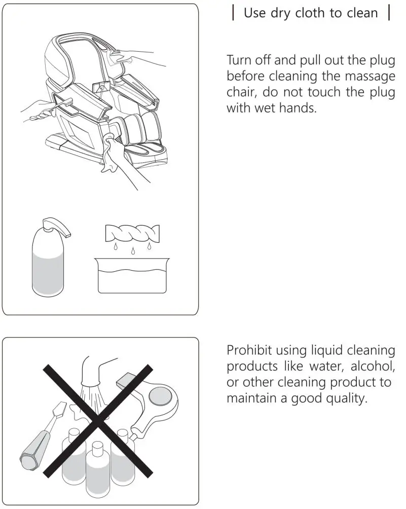 KAHUNA CHAIR EM 8500 Massage Chair Instruction Manual - Maintenance