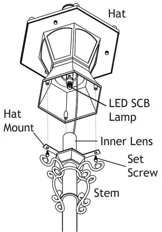 VOLT VPL 1006 Coachman LED Path and Area Light - Reinstall Hat