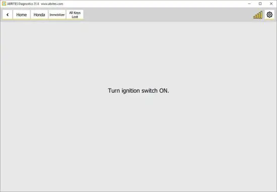 ABRITES Diagnostics for Honda Online - Turn IGN ON