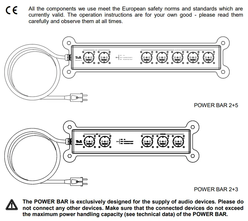 T A POWER BAR 2+3 HD Power Conditioner Instruction Manual - elektroakustik GmbH & Co KG