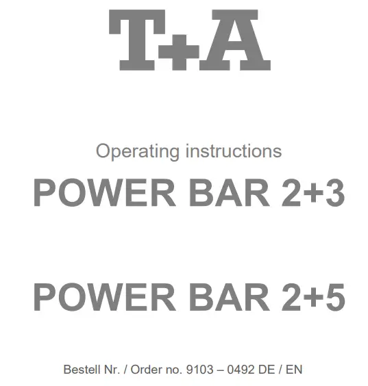 T A POWER BAR 2+3 HD Power Conditioner Instruction Manual
