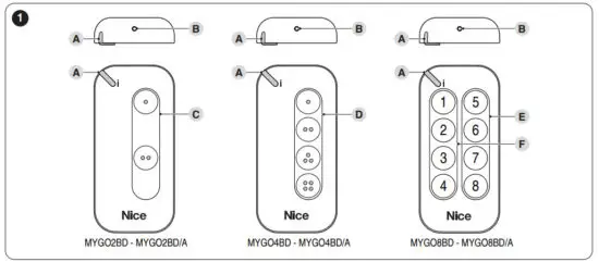 Nice MYGOBD Series MYGO2BD Two Way Transmitters - figure 1