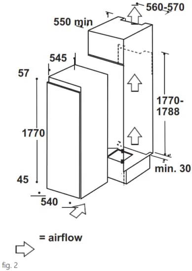 THOR T13FZEMBI Built In Tall Upright Freezer - Fig 1