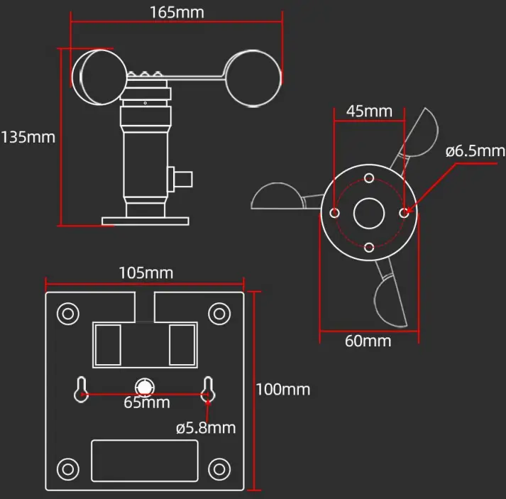 sonbus QD6787N Wireless tower crane wind speed alarm - fig1