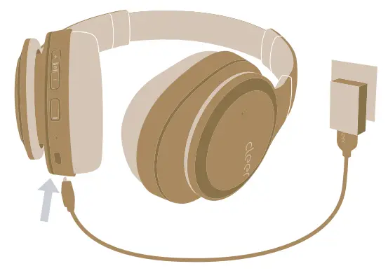 cleer 7141 Enduro ANC Active Noise Cancellation Headphone - Charging