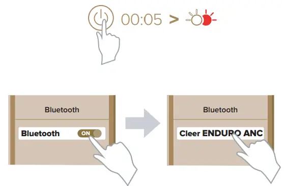 cleer 7141 Enduro ANC Active Noise Cancellation Headphone - Pairing Mode