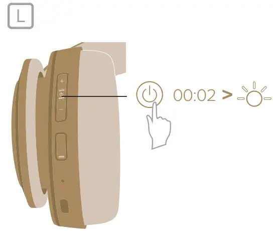 cleer 7141 Enduro ANC Active Noise Cancellation Headphone - power button