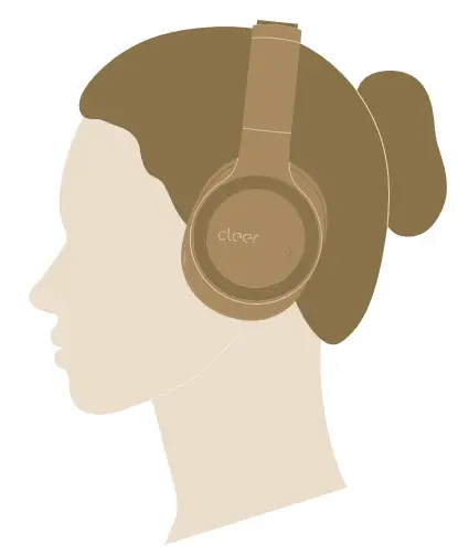 cleer 7141 Enduro ANC Active Noise Cancellation Headphone - wearing position