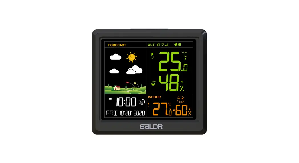 Baldr B0360wst4h4pr Wireless Color Weather Station 3 Remote Sensors User Manual