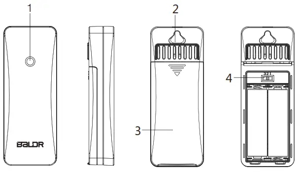 baldr B0360WST4H4PR WIRELESS COLOR WEATHER STATION 3 REMOTE SENSORS - OUTDOOR SENSOR