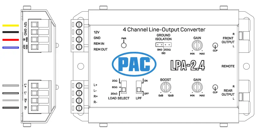 PAC LPA E4 4 Channel Line Output Converter - convader
