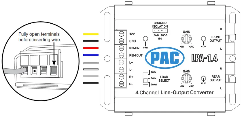PAC LPA E4 4 Channel Line Output Converter - convader1