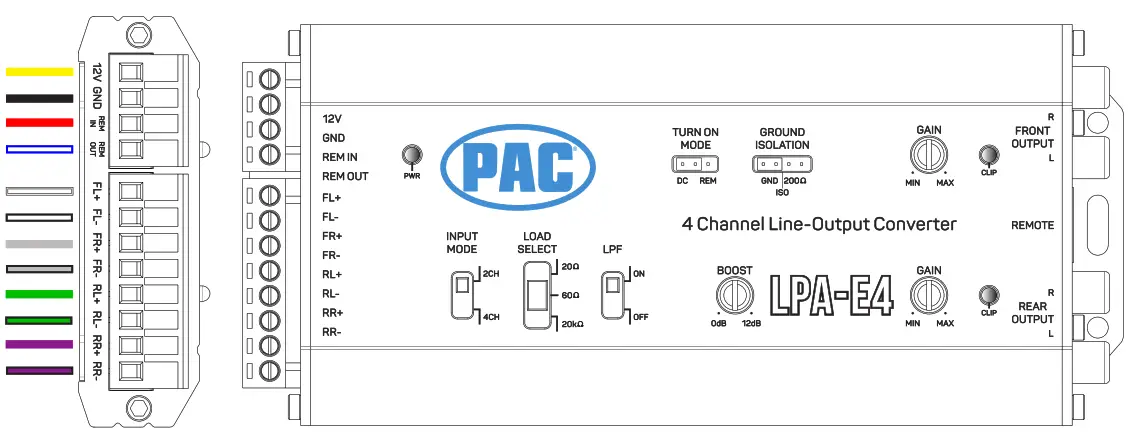 PAC LPA E4 4 Channel Line Output Converter