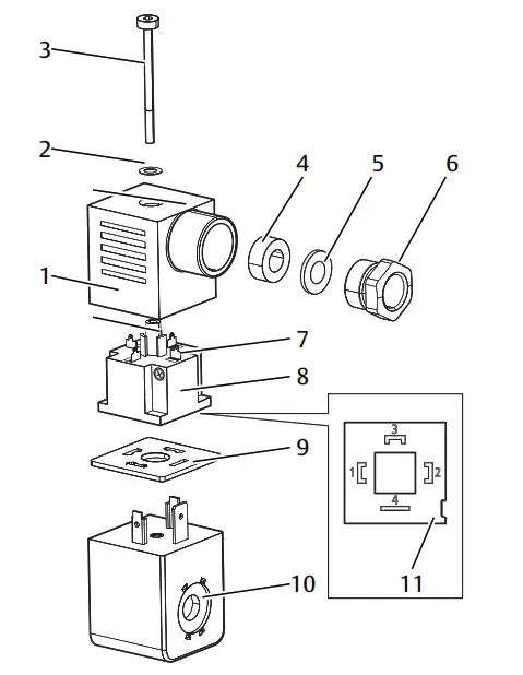 EMERSON CO1 Aventics Solenoid Coil with Electrical Connector - FIg 1