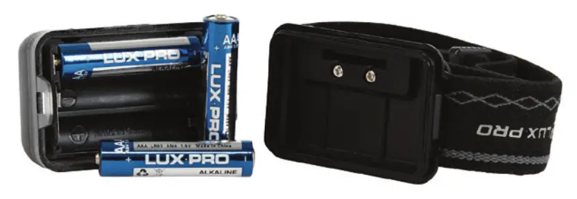 LUXPRO TRICOLOR735 Waterproof LED Headlamp - batteries