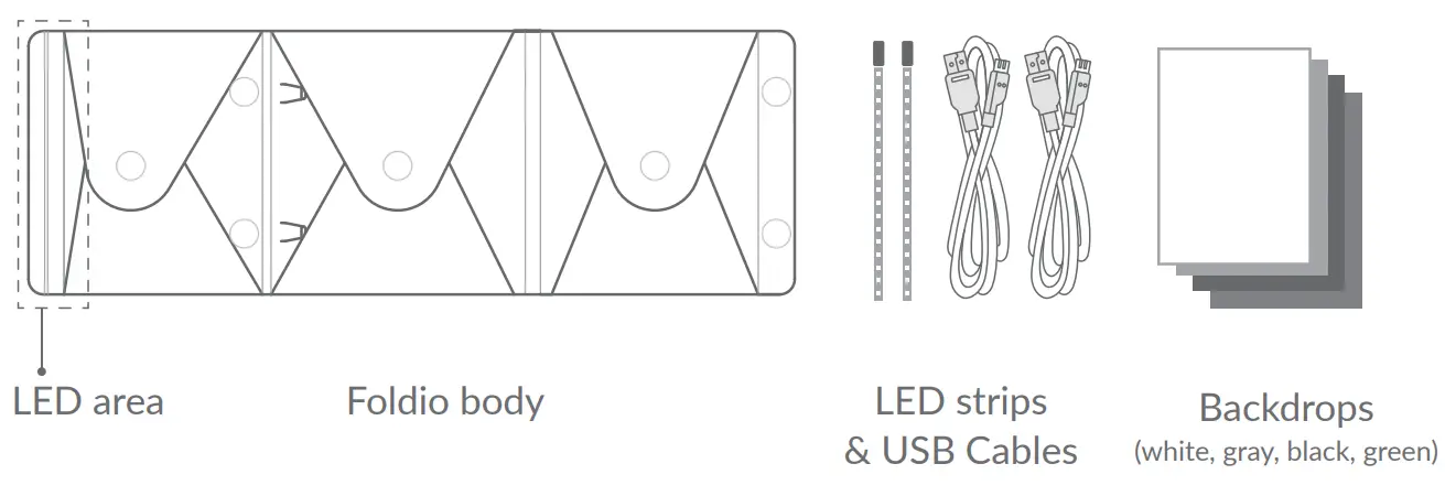 ORANGEMONKIE Foldio1 10 Inch Original All In One Portable Studio fig 3
