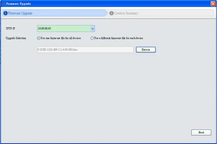 D-Link DGS-1250 A1 Series Firmware Release Notes Datasheet - Select PC IP address is used to connect the target switch