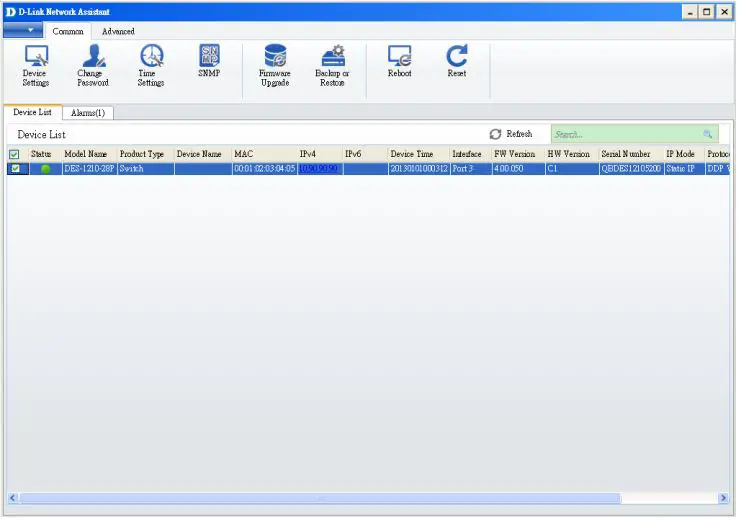 D-Link DGS-1250 A1 Series Firmware Release Notes Datasheet - Single click the icon of the column to choose the target switch