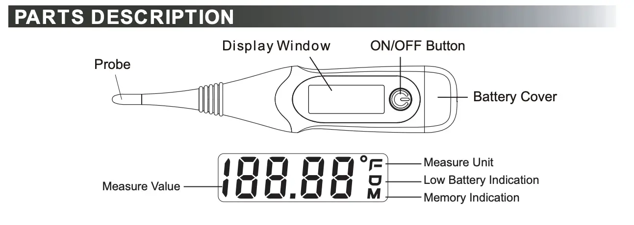 Digital Thermometer Kd-1782 Instruction Manual Digital Thermometer Kd-1782 Instruction Manual