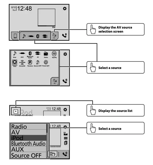 Selecting the source