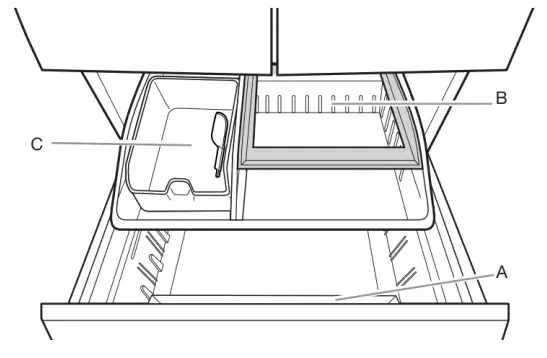 AJ Medison GE GNE25JSKSS 33 Inch French Door Refrigerator -ICE BIN