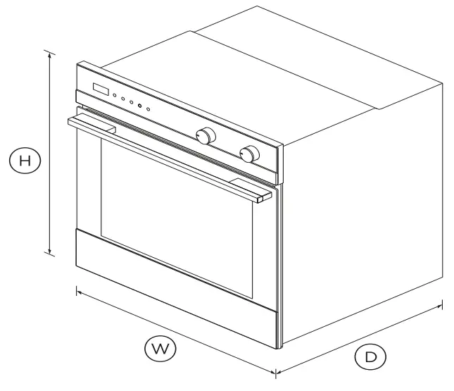 FISHER and PAYKEL OB60SC5CEX2 5 Function 60cm Oven - DIMENSIONS