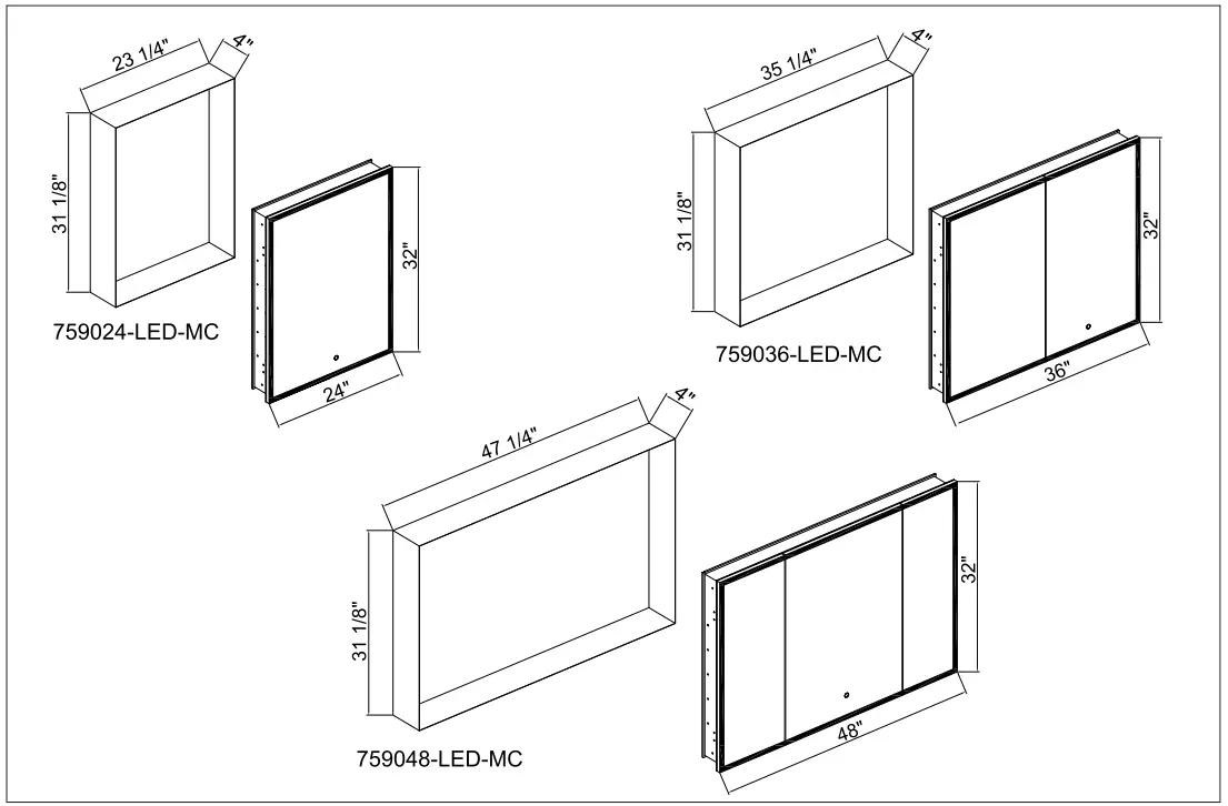 CARSOLI LMDC2432 LED Illuminated Aluminium Cabinets - fig 4