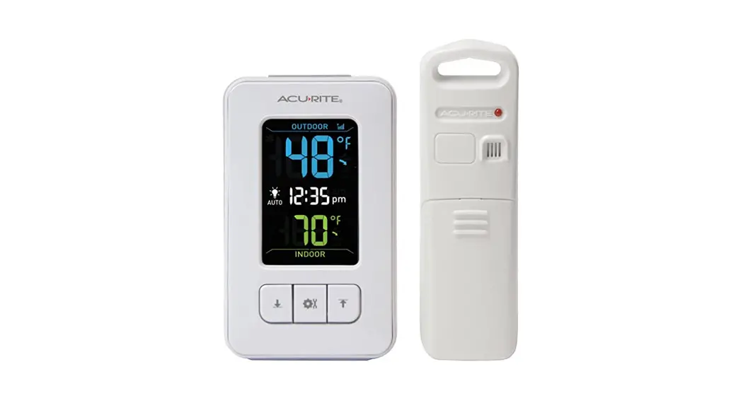 Acurite 02029w Thermometer With Color Display Indoor Outdoor Temperature Instruction Manual