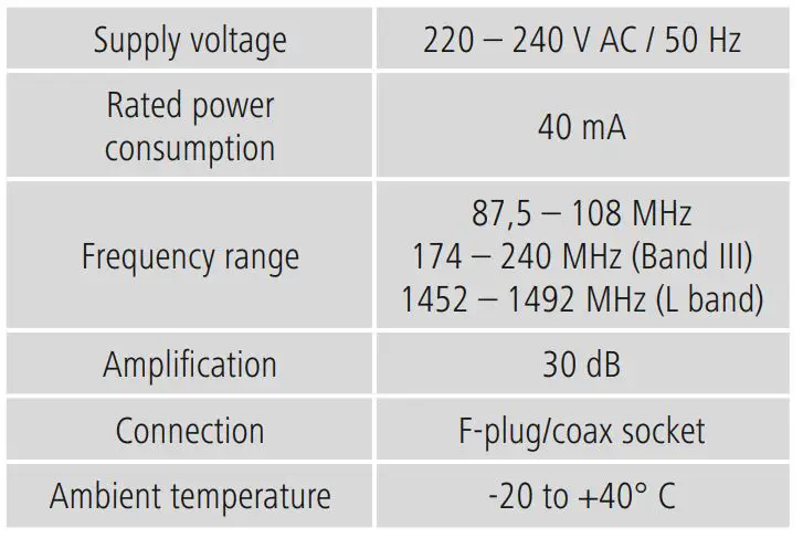 hama 00 121652 DAB-DAB Plus Radio Indoor Antenna - Specifications