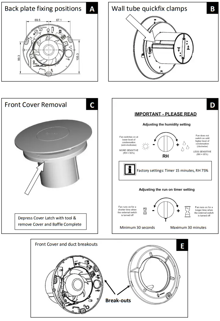Xpelair C4SR Simply Silent 100mm Contour Fan - fig 2