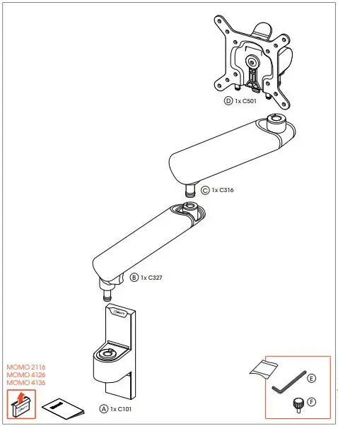 Vogel s MOMO 4126 Monitor Arm Motion Plus for Wall Mounting-FIG2