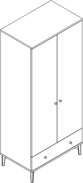 habitat 3125157 Kirk 2 Door 1 Drawer Wardrobe