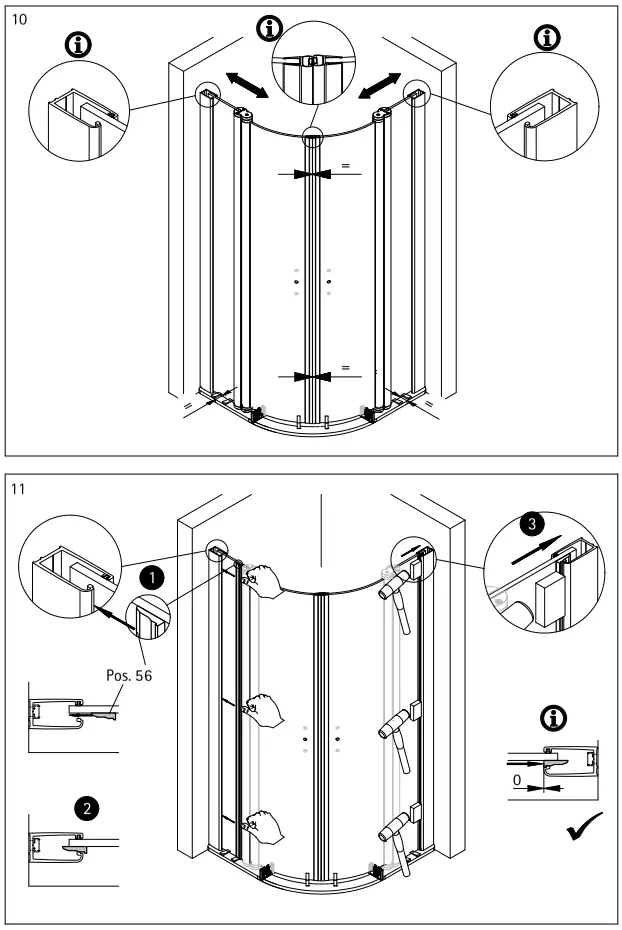 SCHULTE Runddusche Garant 2.0 90 X 90 Cm Profile Color Chrome Clear Glass - ASSEMBLY 6