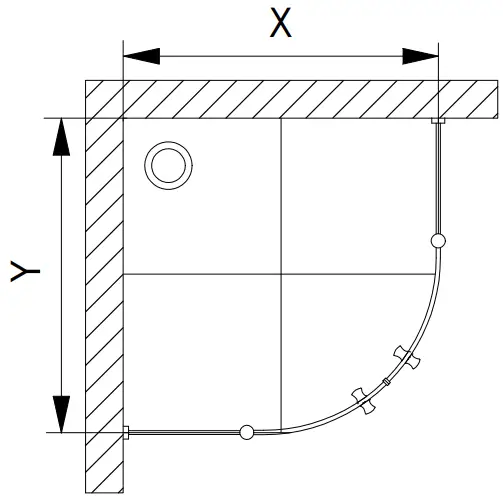 SCHULTE Runddusche Garant 2.0 90 X 90 Cm Profile Color Chrome Clear Glass - Mounting on tile