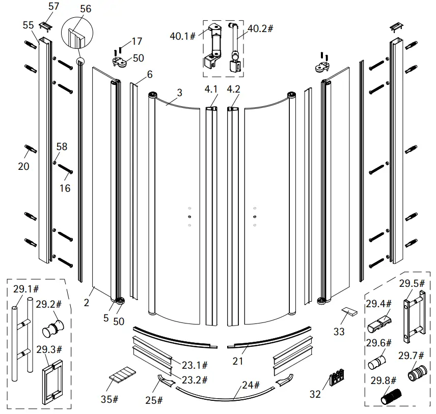 SCHULTE Runddusche Garant 2.0 90 X 90 Cm Profile Color Chrome Clear Glass - fig 2