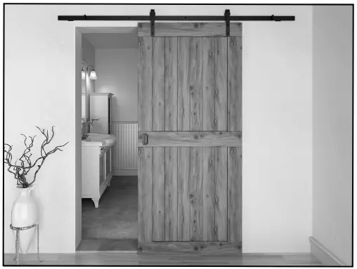 COMPLETED DOOR WITH BARN DOOR KIT