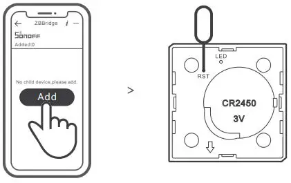 SONOFF SNZB-01 Wireless Switch User Manual - Add sub-devices