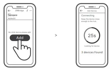 SONOFF SNZB-01 Wireless Switch User Manual - SONOFF ZigBee Bridge supports connecting multiple sub-devices at the same time