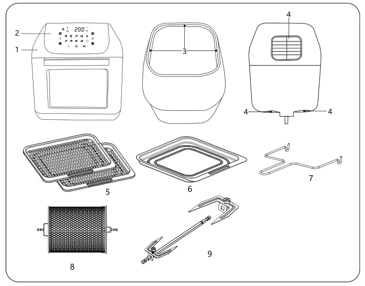 aigostar 300010YWJ Multifunctional Air Oven - fig