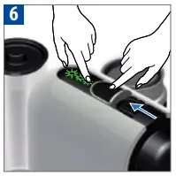 To stop the coffee flow touch