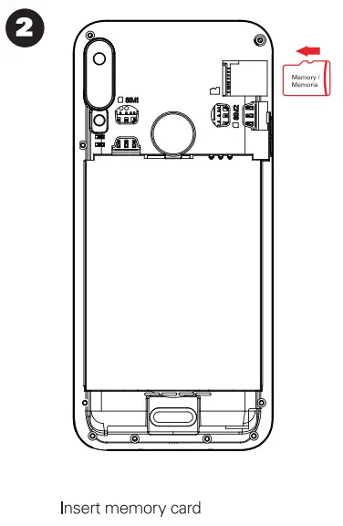 yezz LIV1S Smartphone User Guide - Insert memory card