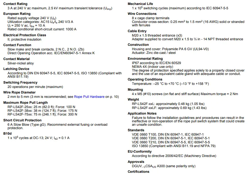 BANNER RP-LS42F-XXL Rope Pull Emergency Stop Switches-fig12