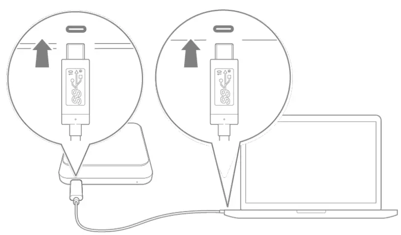 LACIE STHK500800 Portable SSD 500 GB External SSD Hard Drive USB C - Connect the USB cable
