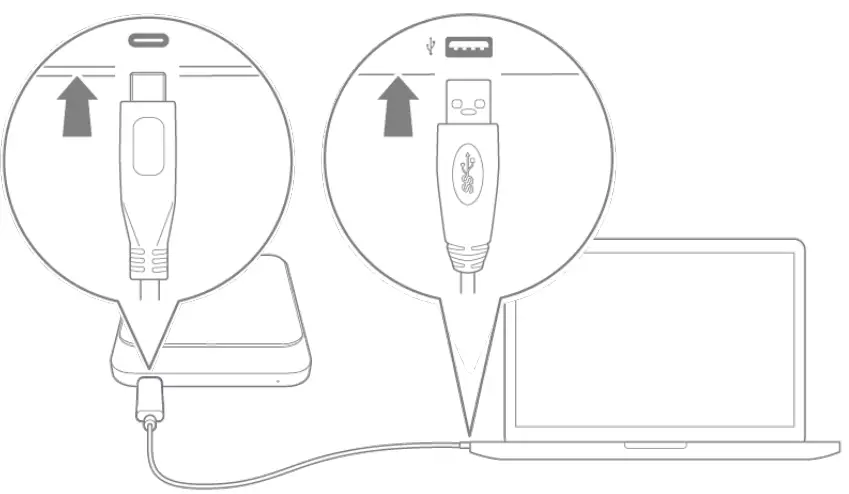 LACIE STHK500800 Portable SSD 500 GB External SSD Hard Drive USB C - Connect the USB cable2