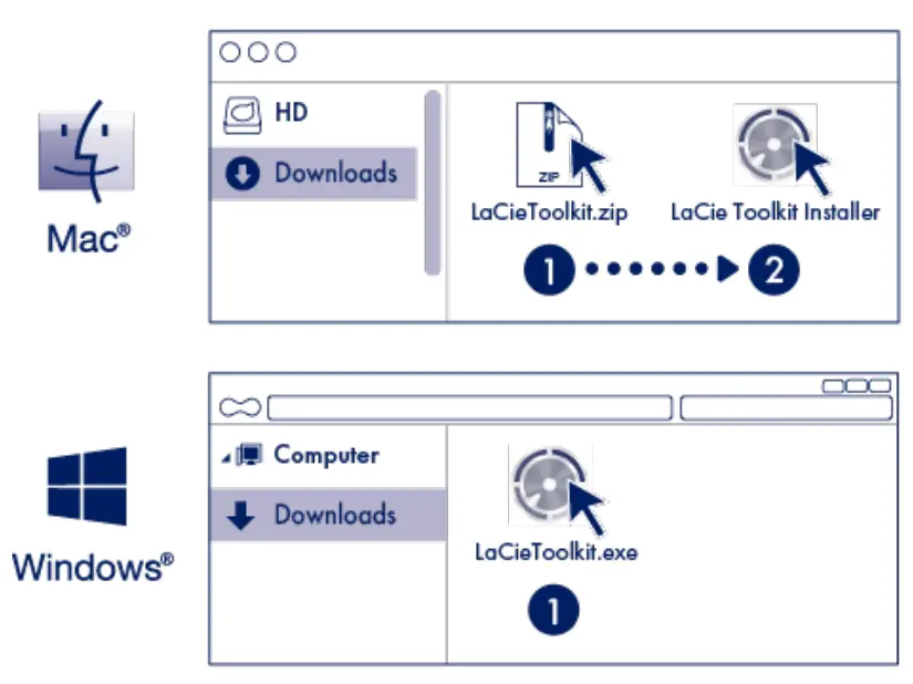 LACIE STHK500800 Portable SSD 500 GB External SSD Hard Drive USB C - nstall Toolkit