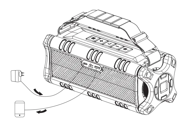W-KING D8 Outdoor Wireless Speaker User Manual - Power On off