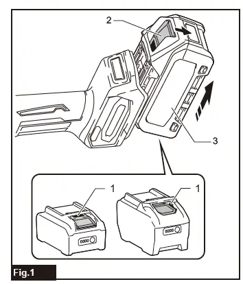 makita GA003G Cordless Angle Grinder fig 1