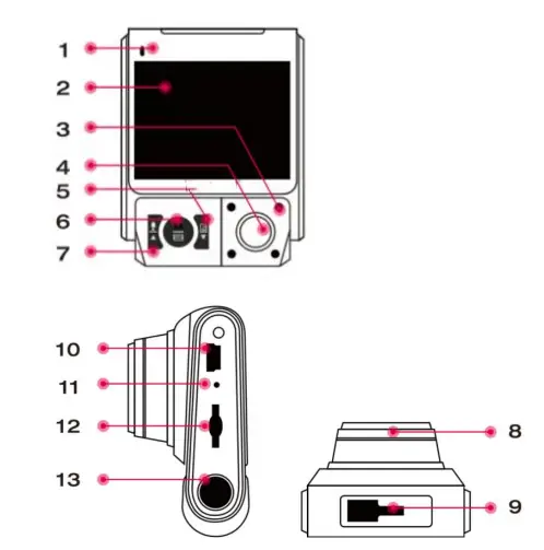 SEZAC B-T47 1080P Full HD Dual Lens Dash Camera 1